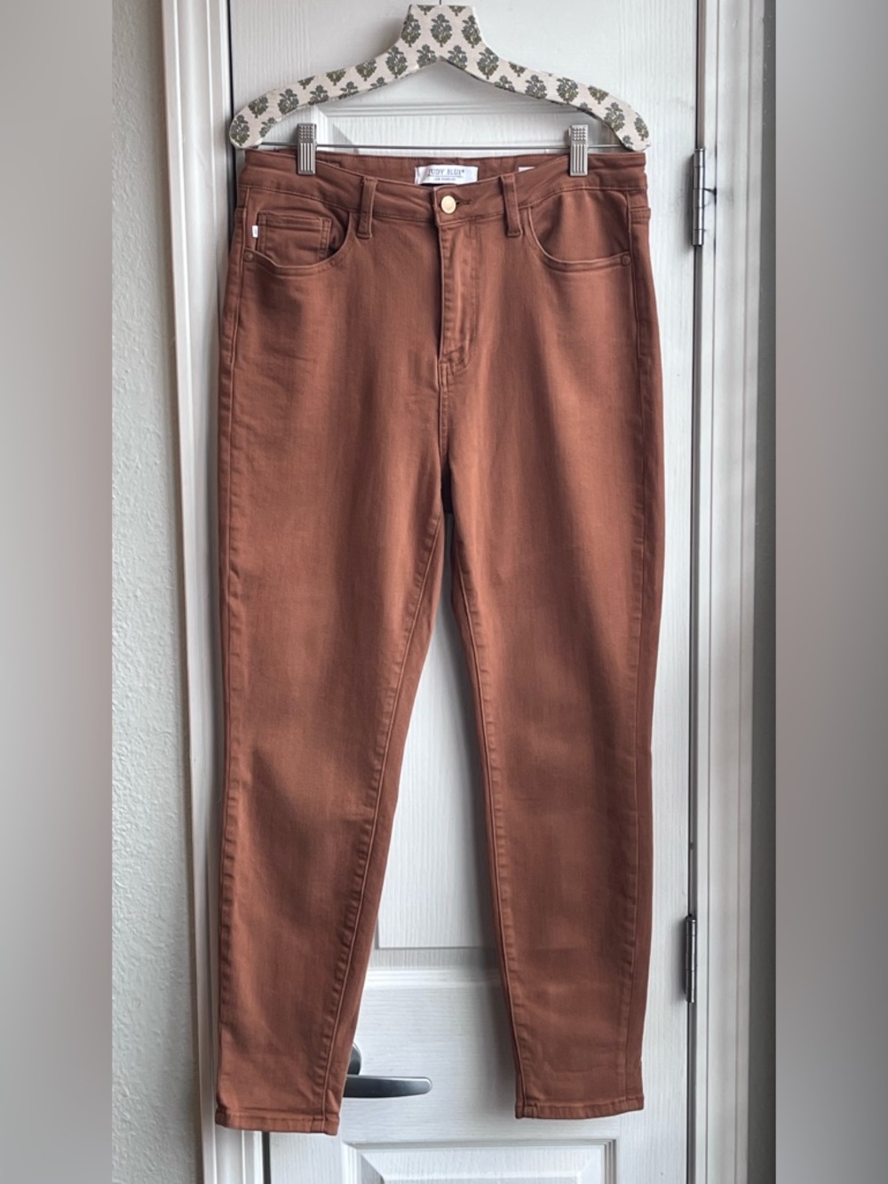 Judy Blue High Rise Slim Fit Skinny Stretchy Jeans Rust Brown size 11/30